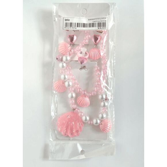 💗 5PCS Barbie Costume Cosplay Movie Halloween Pink Sea Shell Jewelry Set NEW - Picture 7 of 7